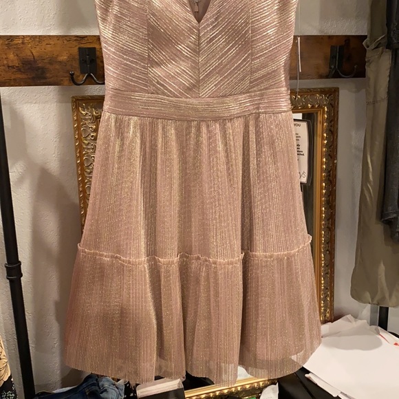 XSCAPE Metallic Ruffle Trim Dress - Picture 7 of 13